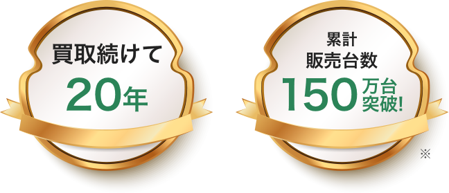 買取続けて20年 ／ 累計販売台数150万台突破